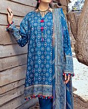 Gul Ahmed Blue Lawn Suit- Pakistani Designer Lawn Suits