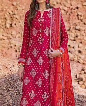 Gul Ahmed Rich Carmine Lawn Suit- Pakistani Lawn Dress