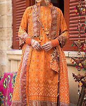 Gul Ahmed Orange Lawn Suit- Pakistani Designer Lawn Suits