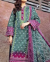 Gul Ahmed Green Lawn Suit- Pakistani Lawn Dress