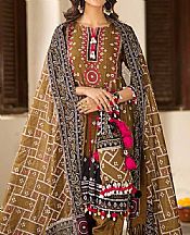 Gul Ahmed Brown Lawn Suit- Pakistani Lawn Dress