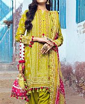 Gul Ahmed Muddy Yellow Lawn Suit- Pakistani Designer Lawn Suits