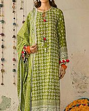 Gul Ahmed Murky Green Lawn Suit- Pakistani Designer Lawn Suits