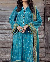 Gul Ahmed Turquoise Lawn Suit- Pakistani Designer Lawn Suits