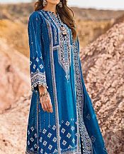 Gul Ahmed Denim Blue Lawn Suit- Pakistani Lawn Dress