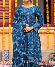 Gul Ahmed Blue Lawn Suit- Pakistani Lawn Dress