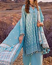 Gul Ahmed Moonstone Blue Lawn Suit- Pakistani Lawn Dress
