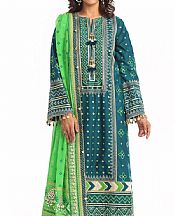 Gul Ahmed Deep Sea Green Lawn Suit- Pakistani Designer Lawn Suits