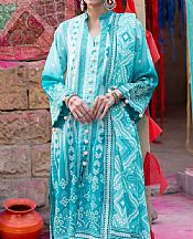 Gul Ahmed Fountain Blue Lawn Suit- Pakistani Lawn Dress