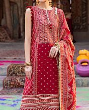 Gul Ahmed Red Lawn Suit- Pakistani Designer Lawn Suits