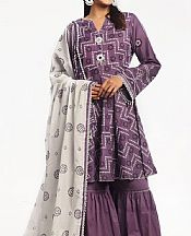 Gul Ahmed Faded Purple Lawn Suit- Pakistani Lawn Dress