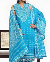 Gul Ahmed Turquoise Lawn Suit- Pakistani Designer Lawn Suits