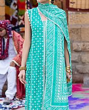 Gul Ahmed Sea Green Lawn Suit- Pakistani Designer Lawn Suits