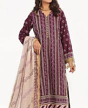 Gul Ahmed Wine Berry Lawn Suit- Pakistani Designer Lawn Suits
