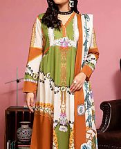 Parrot Green/White Lawn Suit- Pakistani Lawn Dress