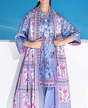 Gul Ahmed Carolina Blue Lawn Suit- Pakistani Designer Lawn Suits