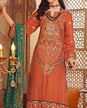 Rust Lawn Suit- Pakistani Designer Lawn Dress