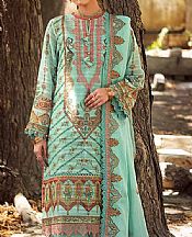 Gul Ahmed Light Turquoise Chiffon Suit- Pakistani Chiffon Dress