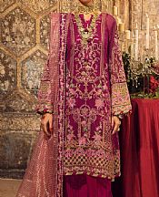 Gul Ahmed Crimson Net Suit- Pakistani Designer Chiffon Suit