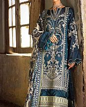 Gul Ahmed Navy Blue Net Suit- Pakistani Chiffon Dress