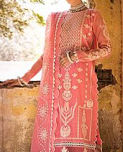 Gul Ahmed Salmon Pink Cotton Suit- Pakistani Chiffon Dress
