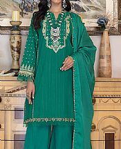 Gul Ahmed Emerald Green Jacquard Suit- Pakistani Chiffon Dress