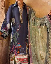 Gul Ahmed Navy Chiffon Suit- Pakistani Designer Chiffon Suit