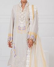 Gul Ahmed Ivory Lawn Suit- Pakistani Lawn Dress