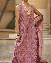 Gul Ahmed Tea Pink Mehsuri Suit- Pakistani Designer Chiffon Suit