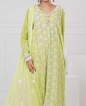 Gul Ahmed Lime Green Lawn Suit- Pakistani Lawn Dress