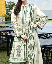 Gul Ahmed Off White Lawn Suit- Pakistani Lawn Dress