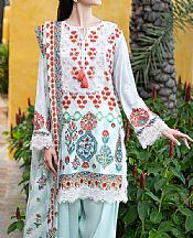 Gul Ahmed Pale Blue Lawn Suit- Pakistani Designer Lawn Suits
