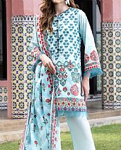 Gul Ahmed Pale Blue Lawn Suit- Pakistani Lawn Dress