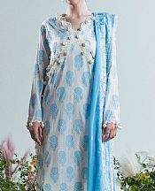 Grey/Turquoise Lawn Suit