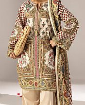 Off White/Sand Gold Lawn Suit