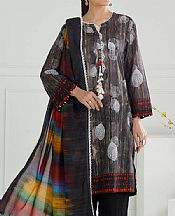 Gul Ahmed Charcoal Grey Lawn Suit- Pakistani Lawn Dress