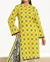 Gul Ahmed Dull Yellow Lawn Suit- Pakistani Designer Lawn Suits
