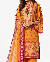 Gul Ahmed Cadmium Orange Lawn Suit- Pakistani Designer Lawn Suits