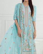 Gul Ahmed Sky Blue Lawn Suit- Pakistani Designer Lawn Suits