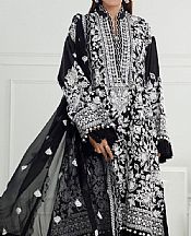 Gul Ahmed Black/Off White Lawn Suit- Pakistani Designer Lawn Suits