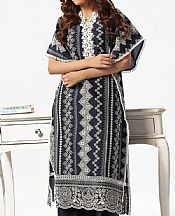 Gul Ahmed Black/Off White Lawn Suit (2 pcs)- Pakistani Lawn Dress