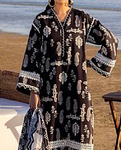 Gul Ahmed Black/Off White Lawn Suit- Pakistani Lawn Dress