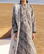 Gul Ahmed Black/Off White Lawn Suit- Pakistani Lawn Dress