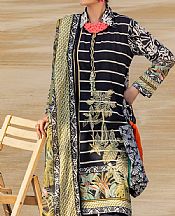 Gul Ahmed Black/Off White Lawn Suit- Pakistani Designer Lawn Suits