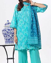 Turquoise Lawn Suit