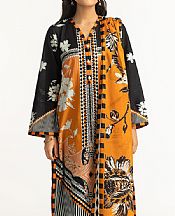 Black/Orange Lawn Suit