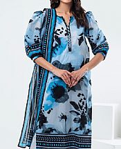 Gul Ahmed Blue/Black Lawn Suit- Pakistani Lawn Dress
