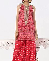 Gul Ahmed Red Lawn Suit (2 pcs)- Pakistani Lawn Dress