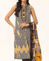 Gul Ahmed Black/Orange Lawn Suit (2 pcs)- Pakistani Designer Lawn Suits