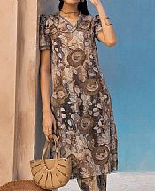 Gul Ahmed Beige Lawn Suit (2 pcs)- Pakistani Designer Lawn Suits